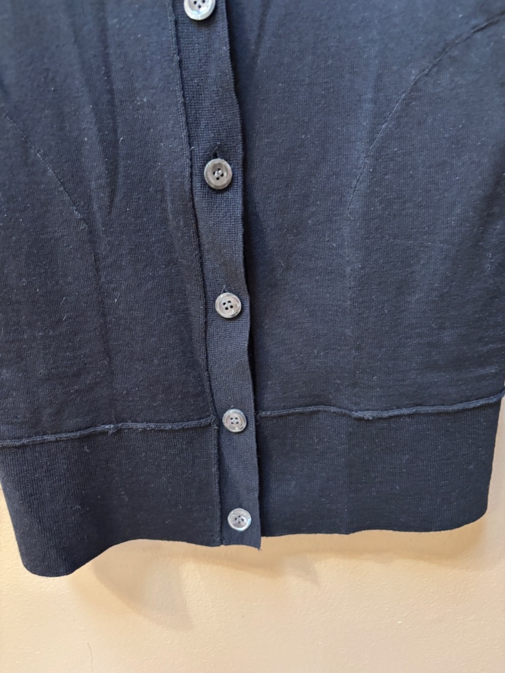 J. Crew Infinity Black Merino Wool Long Button Down Cardigan Sweater Size M - Picture 5 of 7